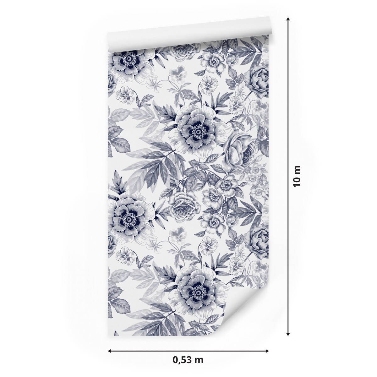 Tapeta kwiaty i liście w stylu vintage