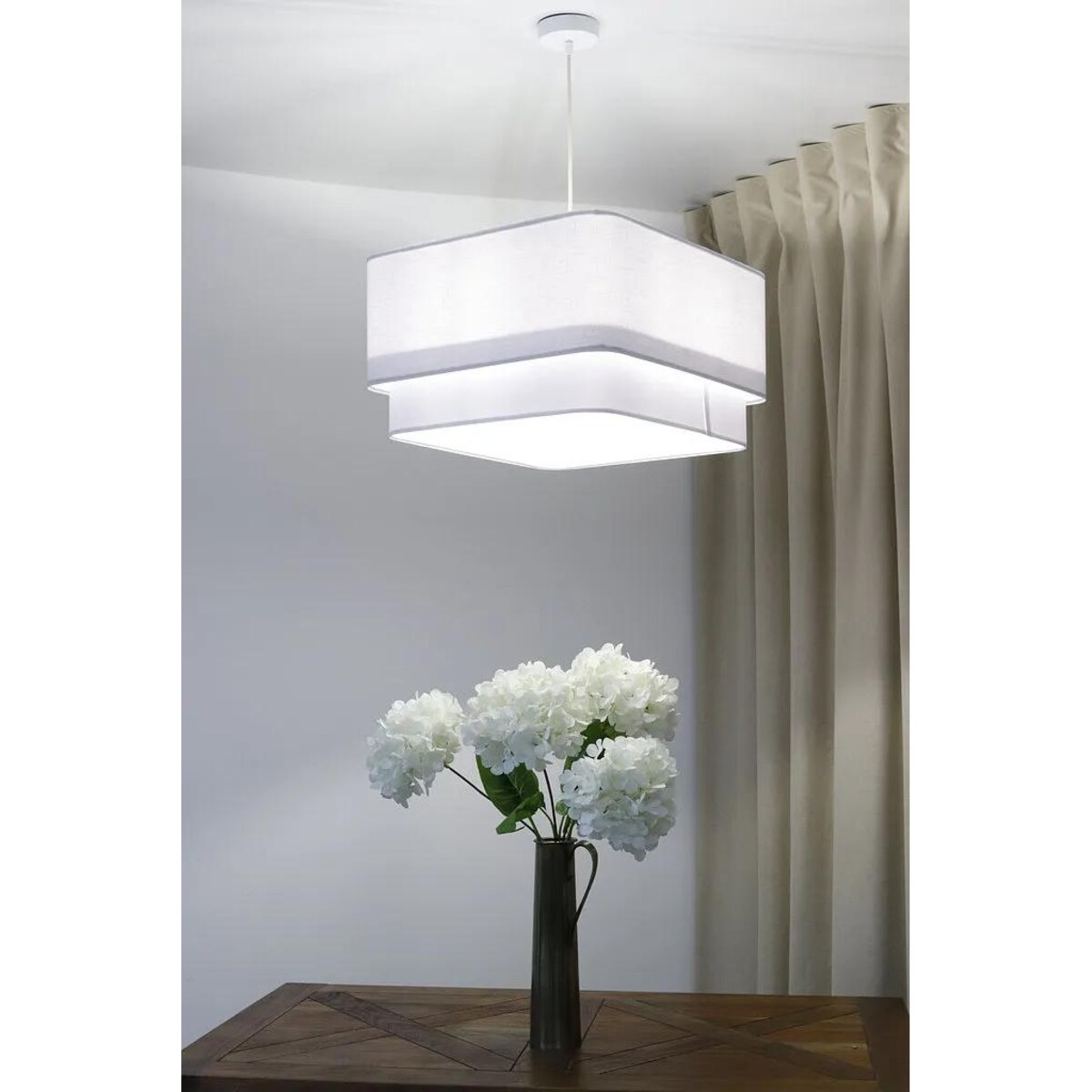 Lampa wisząca KWADRO DUO 010 51x47cm biała