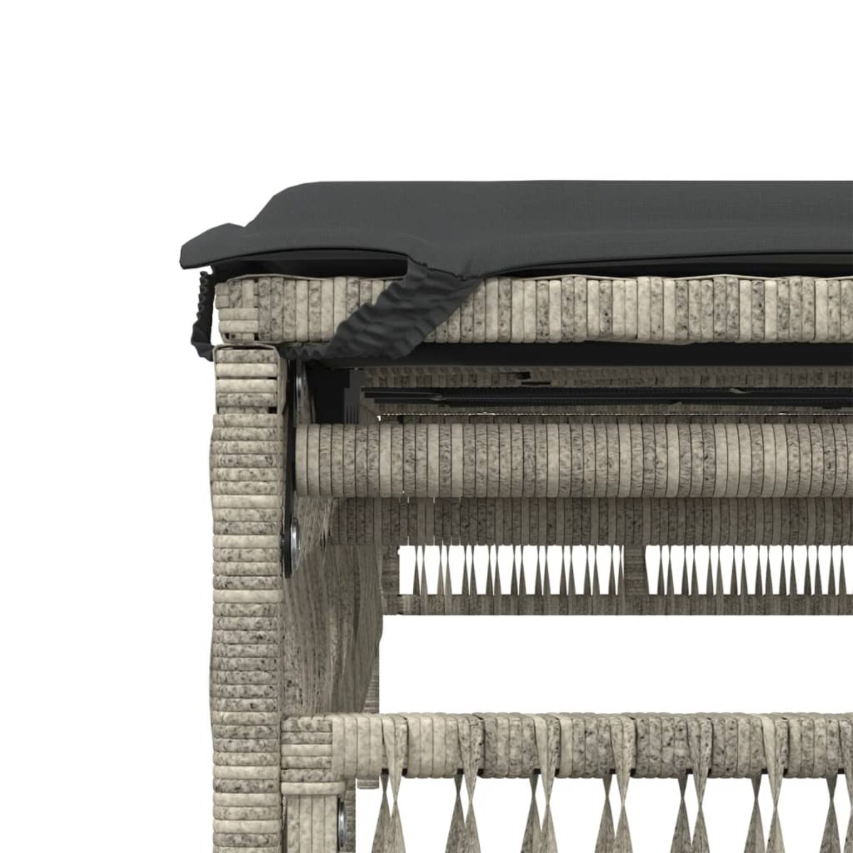 vidaXL Leżak z poduszką, jasnoszary, polirattan