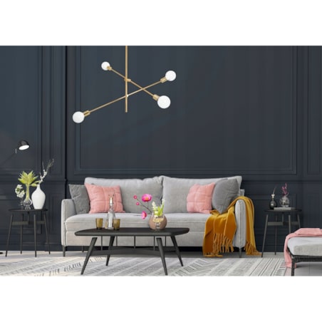 Lampa Sufitowa Żyrandol App479 Metal Złota Loft