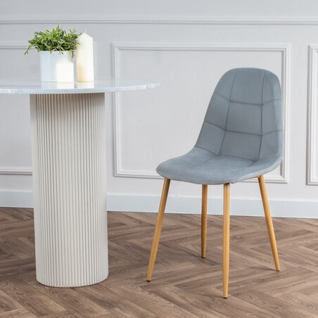 Krzesło tapicerowane do salonu jadalni welurowe pikowane nowoczesne