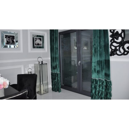 zasłona welurowa z falbanami od dołu 140x270 cm butelkowa zieleń