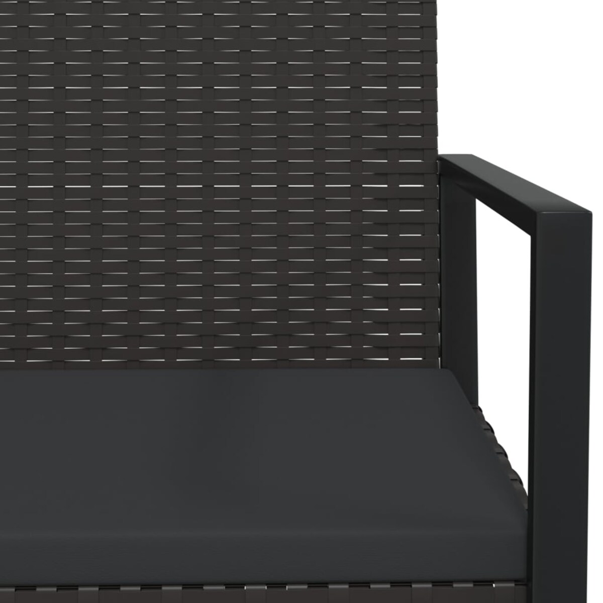 vidaXL Ławka ogrodowa z poduszkami, czarna, 106 cm, polirattan