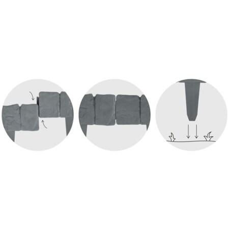 Palisada ogrodowa obrzeże ogrodowe trawnikowe szare Plonos tworzywo płotek 250 cm