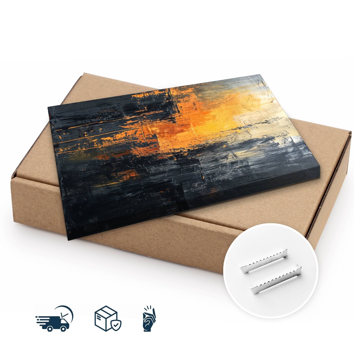 Obraz Na Płótnie Do Salonu Abstrakcja Imitacja Farby Styl Nowoczesny 70x50cm