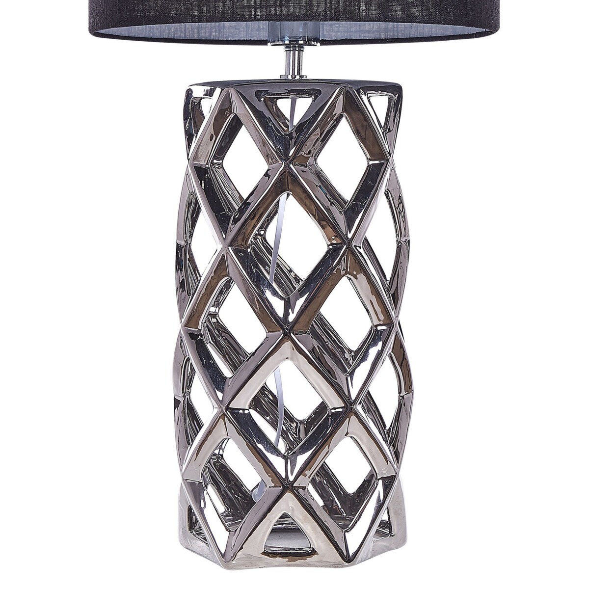 Lampa stołowa ceramiczna srebrna SELJA