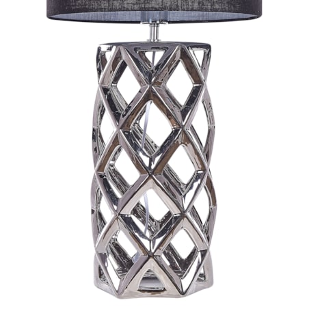 Lampa stołowa ceramiczna srebrna SELJA