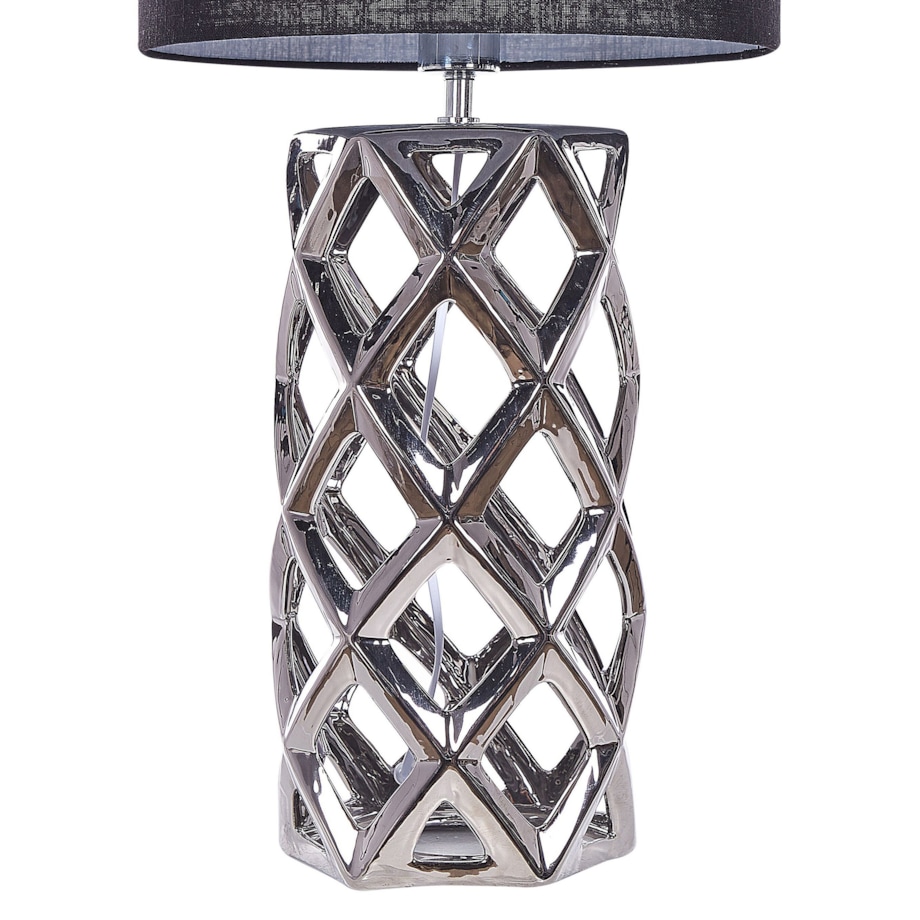 Lampa stołowa ceramiczna srebrna SELJA