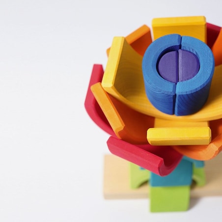 Wieża drewniana dla dzieci 2 Tęcze - klocki Grimm's kolorowe 1+