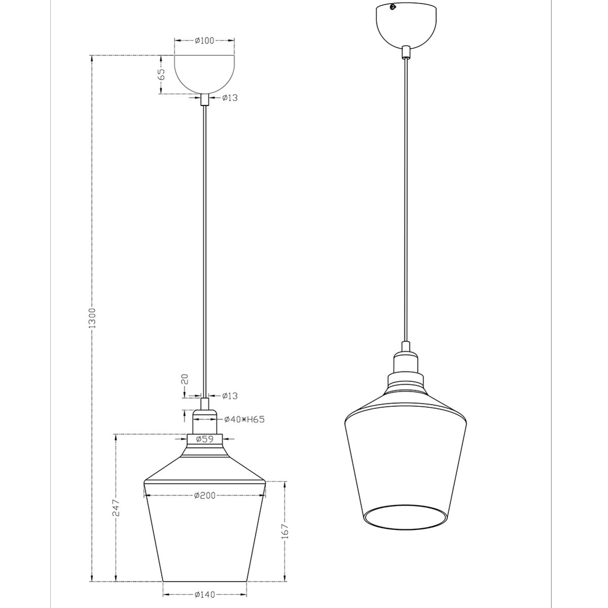 Szklana lampa wisząca Calais loftowa do kuchni nad wyspę czarna