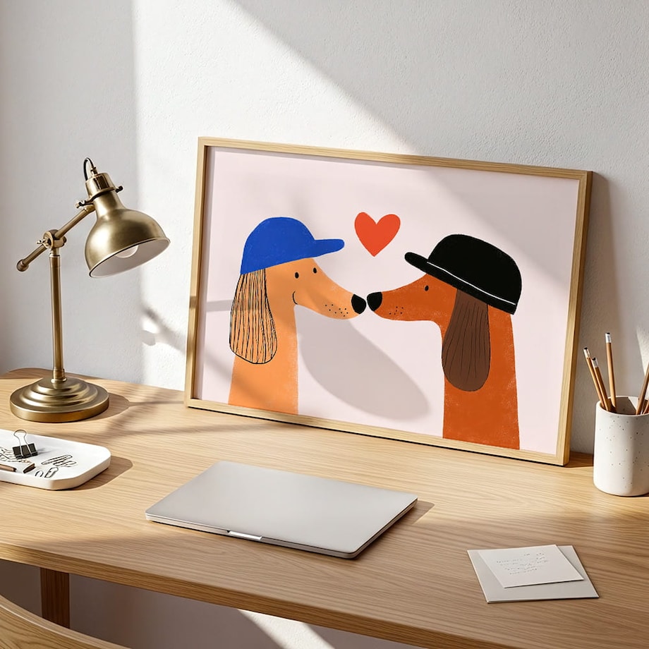 plakat zakochane pieski 70x100