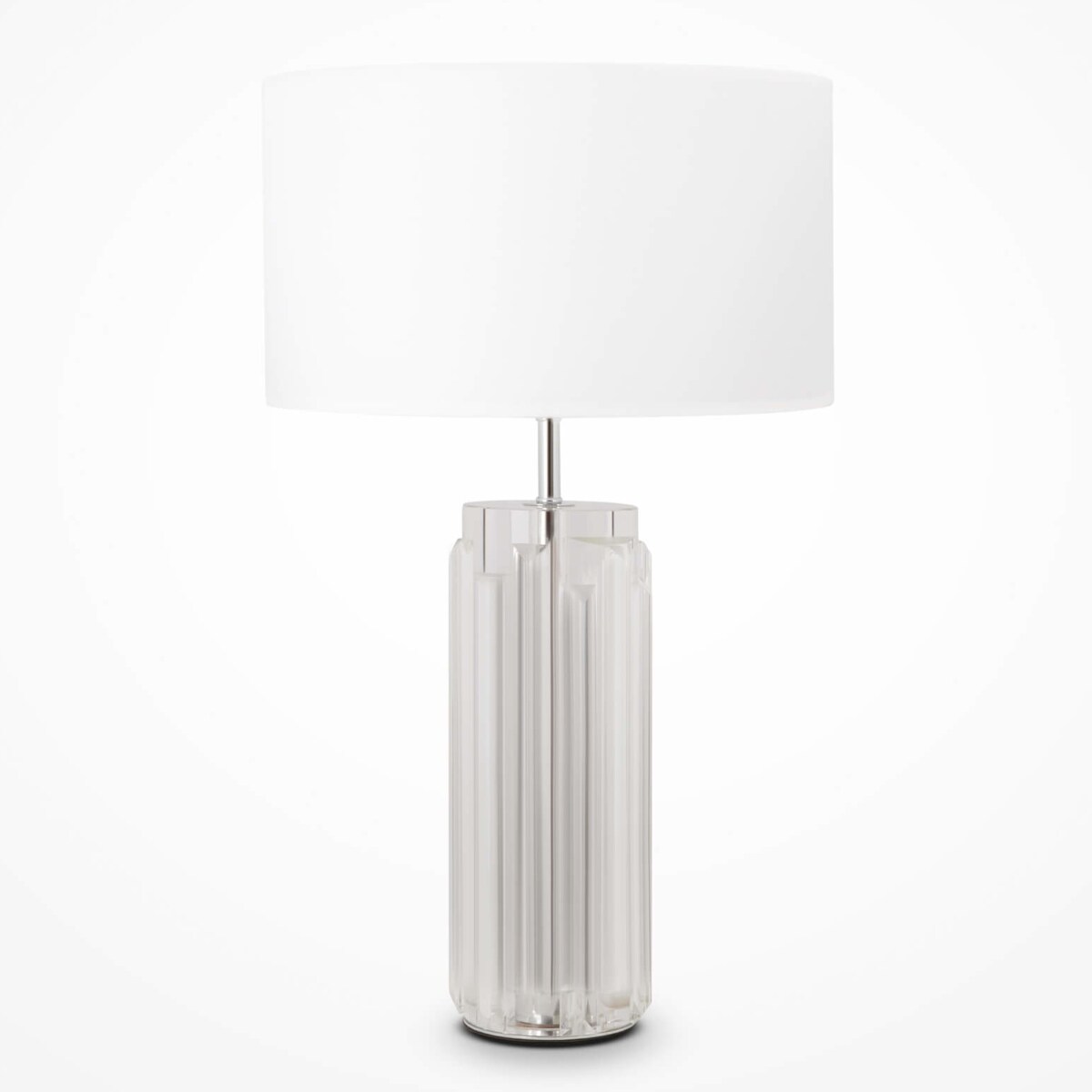 Lampa stołowa z abażurem Muse MOD304TL-01CH szklana biała