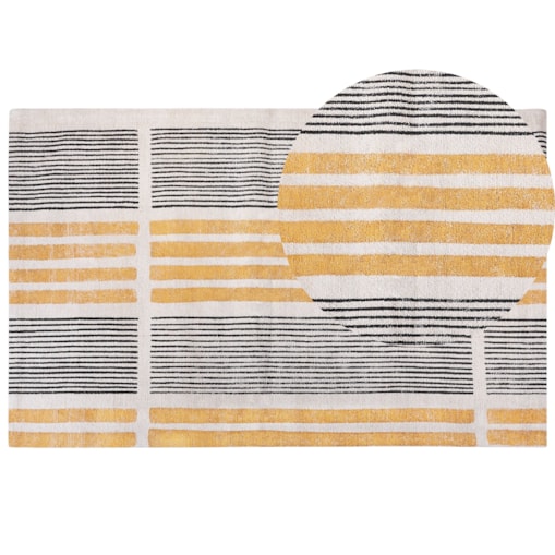 Dywan bawełniany 140 x 200 cm żółto-czarny KATRA