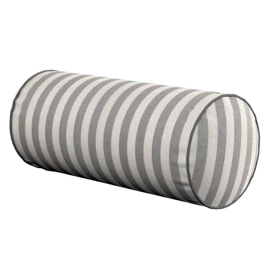 Poduszka wałek prosty, szaro-białe pasy (1,5cm), Ø16 x 40 cm, Quadro