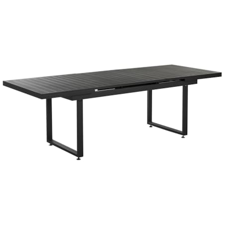 Zestaw ogrodowy stół rozkładany i 8 krzeseł czarny z poduszkami szarymi VALCANETTO/TAVIANO