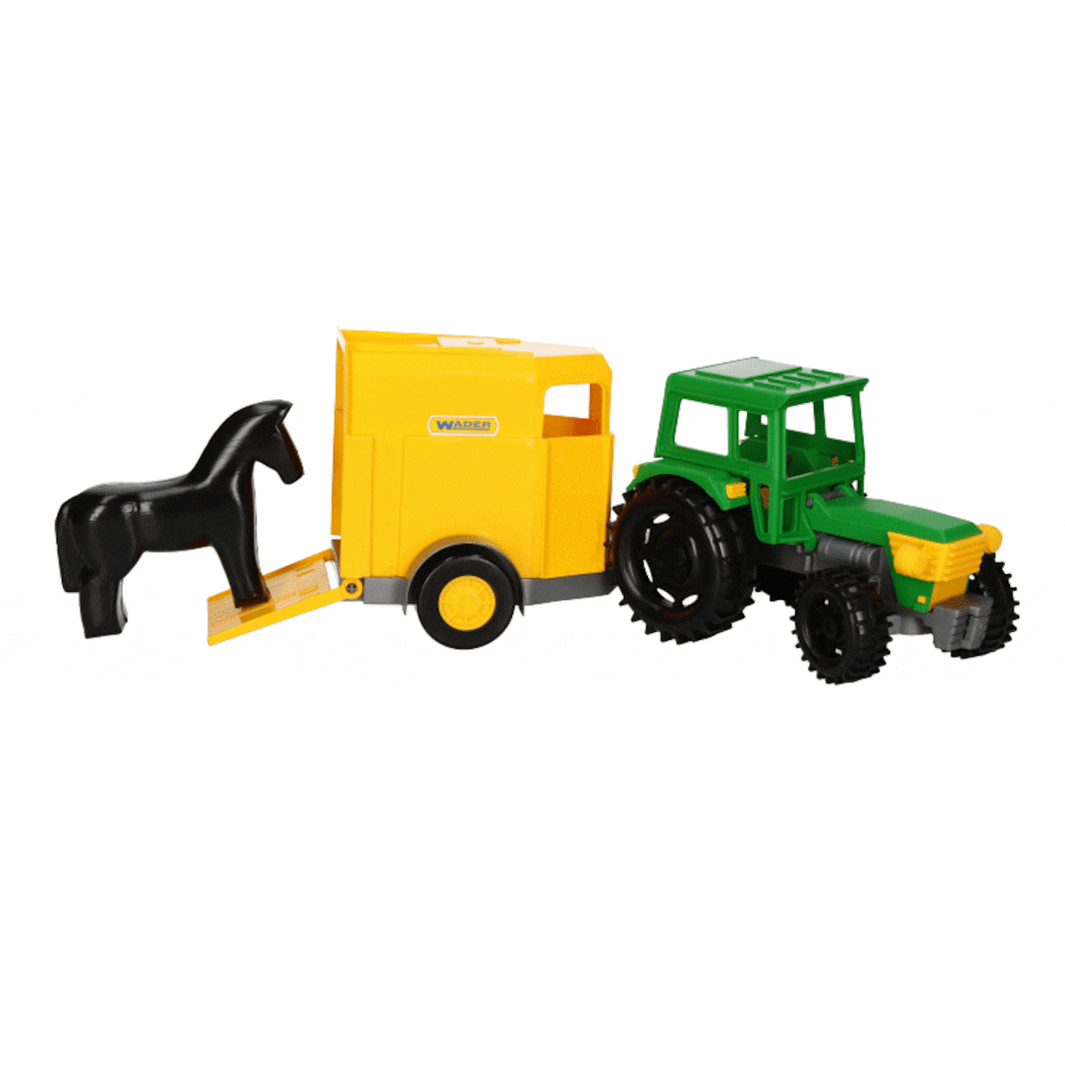 Farmer traktor z przyczepą na konia w kartonie
