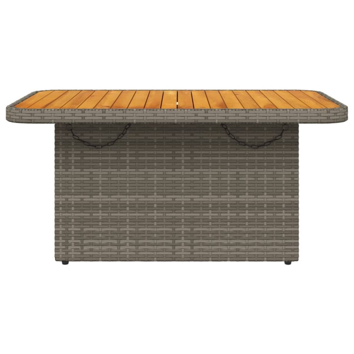 vidaXL Stół ogrodowy, szary, 90x55x71 cm, polirattan i drewno akacjowe