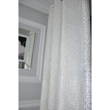 zasłona welurowa ze złotymi kropeczkami 140x250 cm