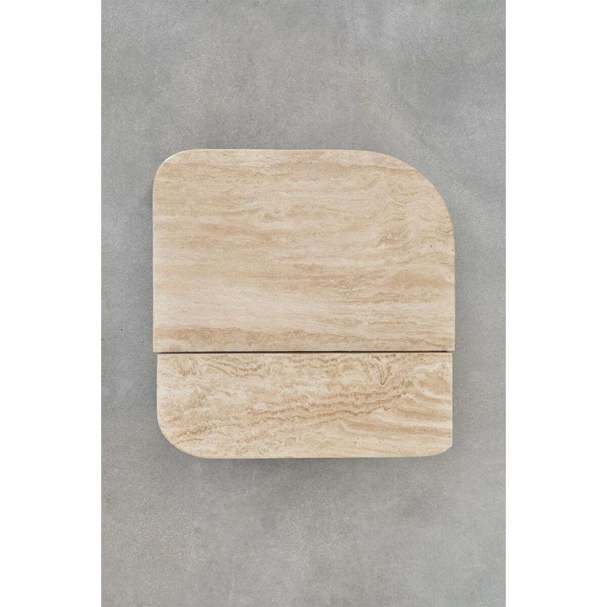 Stolik kawowy 90x90 cm z naturalnego trawertynu i drewna mango Clotsh