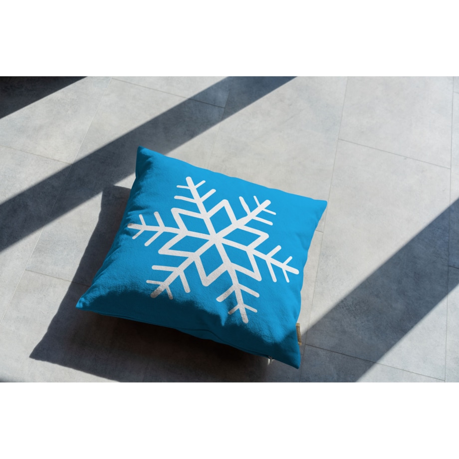 Poduszka świąteczna - Niebieska śnieżynka 45x45 cm