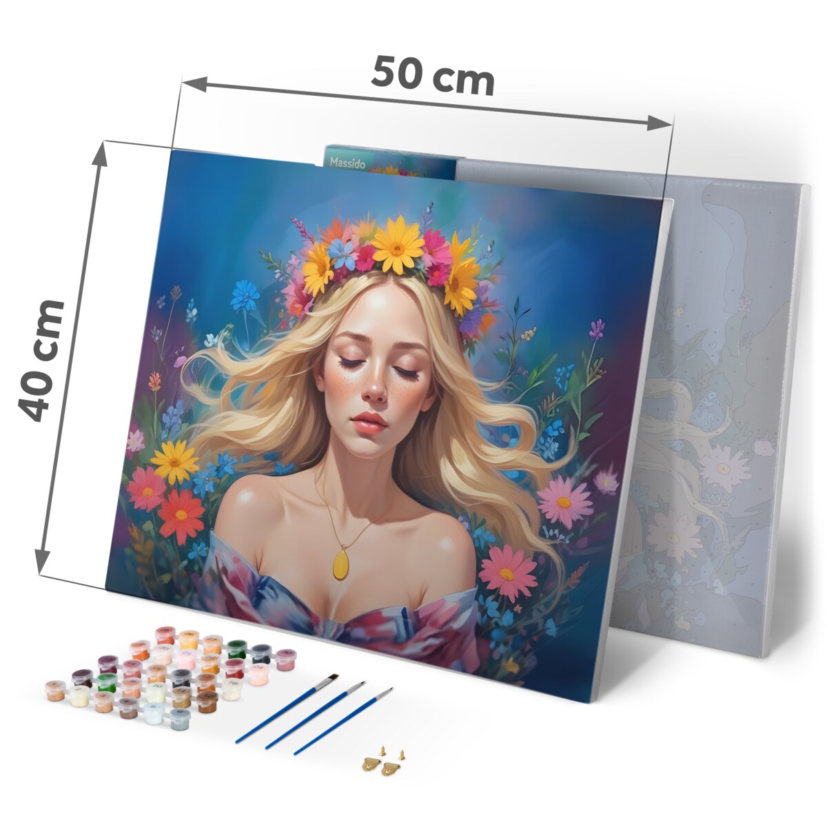 Malowanie po numerach obraz z ramą 40x50 Kobieta Massido