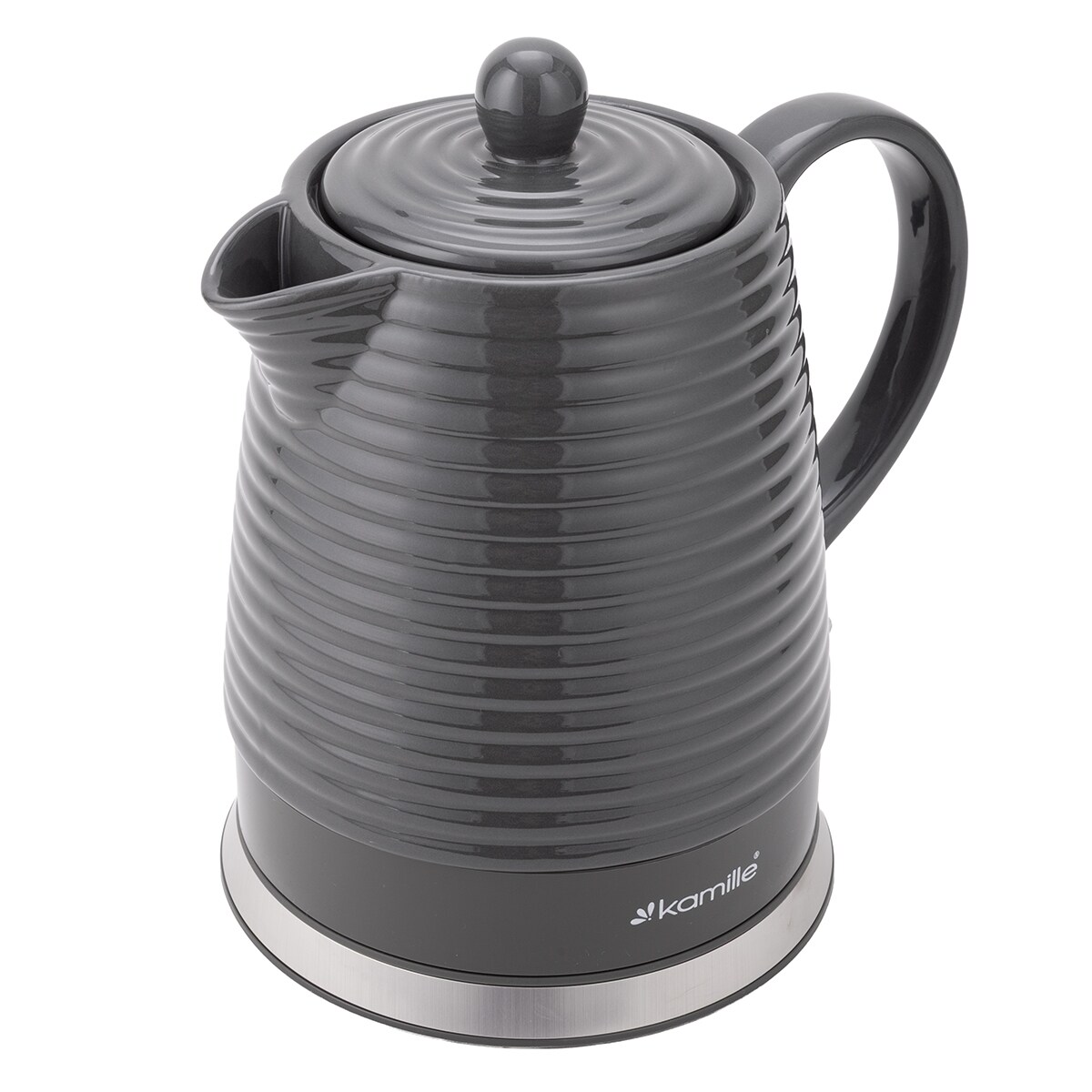Czajnik elektryczny bezprzewodowy ceramiczny 1200W 1.2L czarny KAMILLE