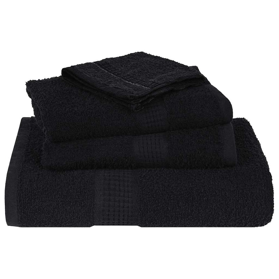 vidaXL Ręczniki kąpielowe, FROGN, 2 szt., czarne, 70x140 cm, 360 g/m²