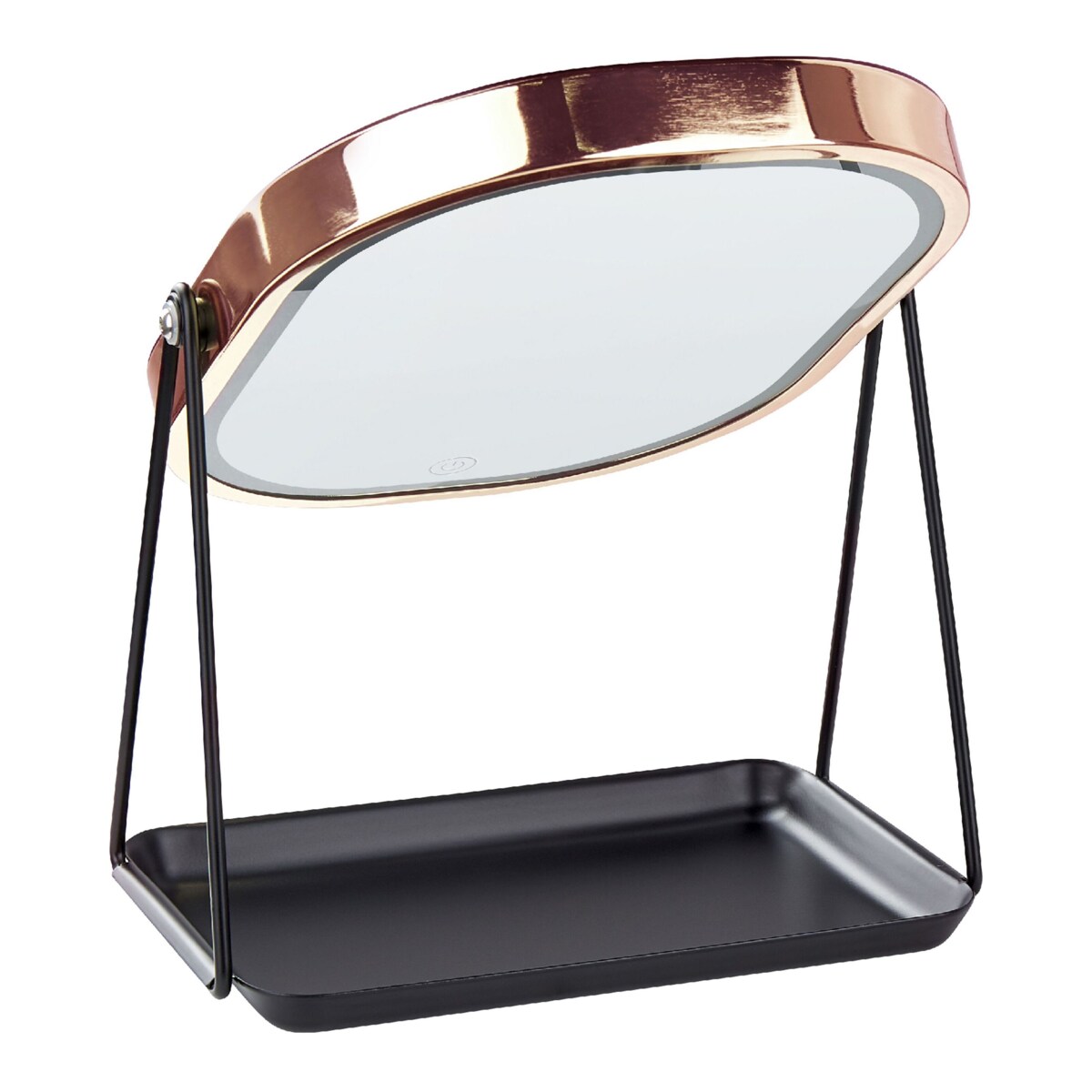 Lusterko kosmetyczne LED 20 x 22 cm różowe złoto DORDOGNE