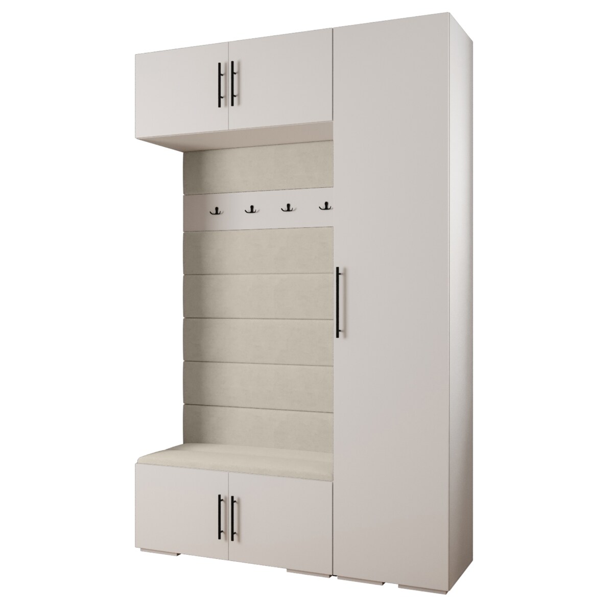 Garderoba do przedpokoju INOVA 3 Z19 biały+czarny+manila02