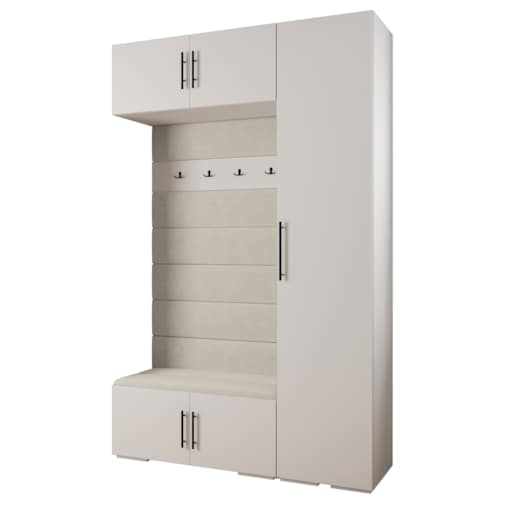 Garderoba do przedpokoju INOVA 3 Z19 biały+czarny+manila02