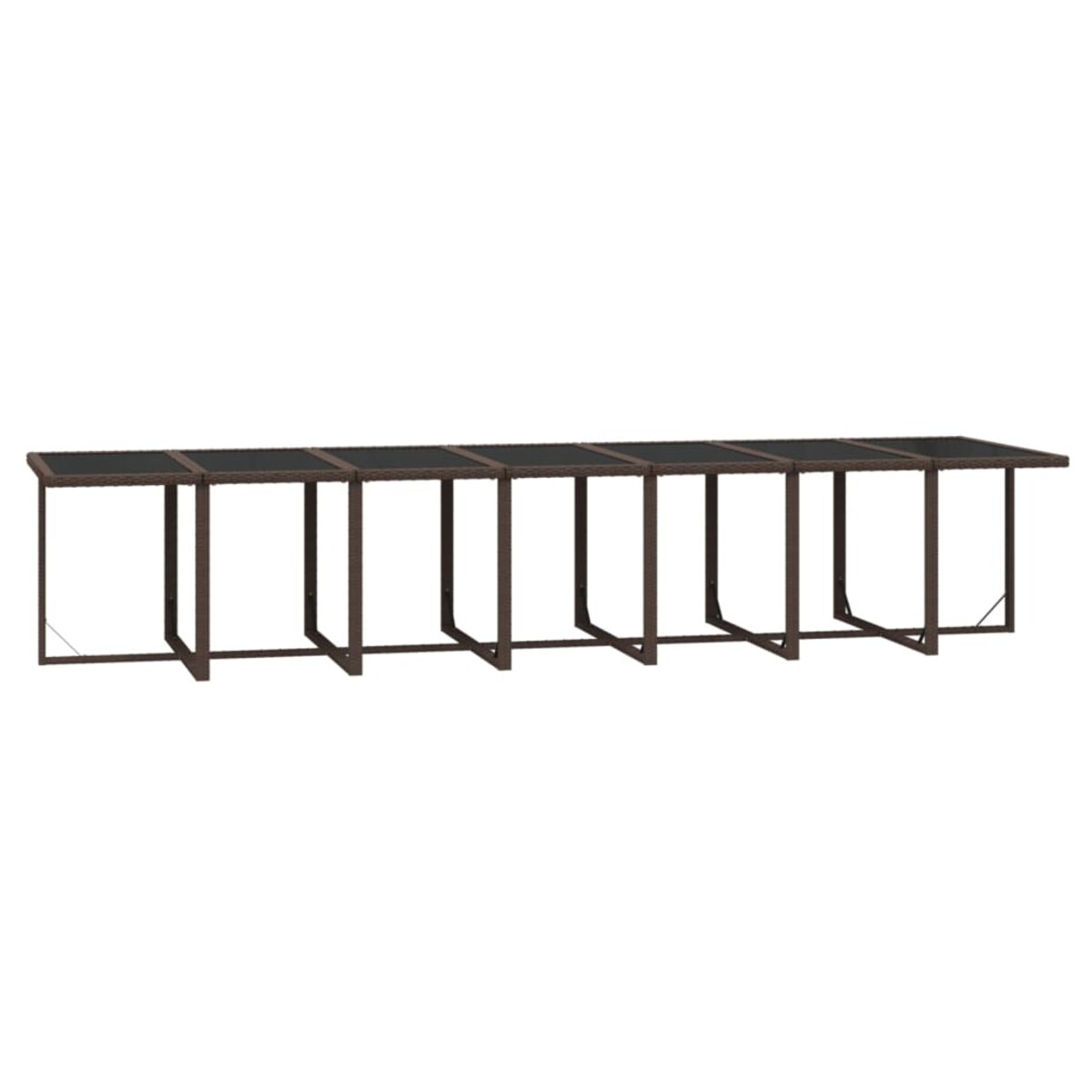 vidaXL 19-cz. zestaw mebli ogrodowych z poduszkami, polirattan, brąz