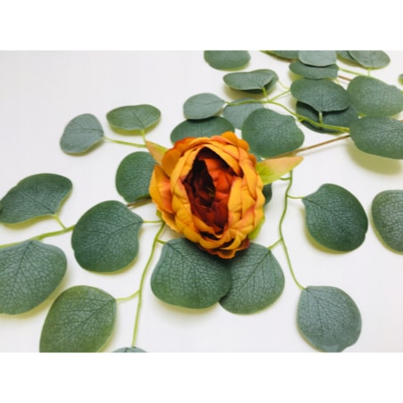 KWIATY sztuczne piwonia POMARAŃCZOWA główka do stroika wiązanki cmentarz