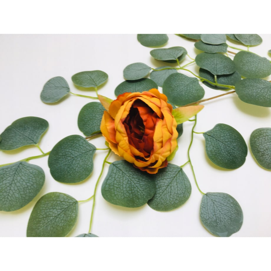 KWIATY sztuczne piwonia POMARAŃCZOWA główka do stroika wiązanki cmentarz