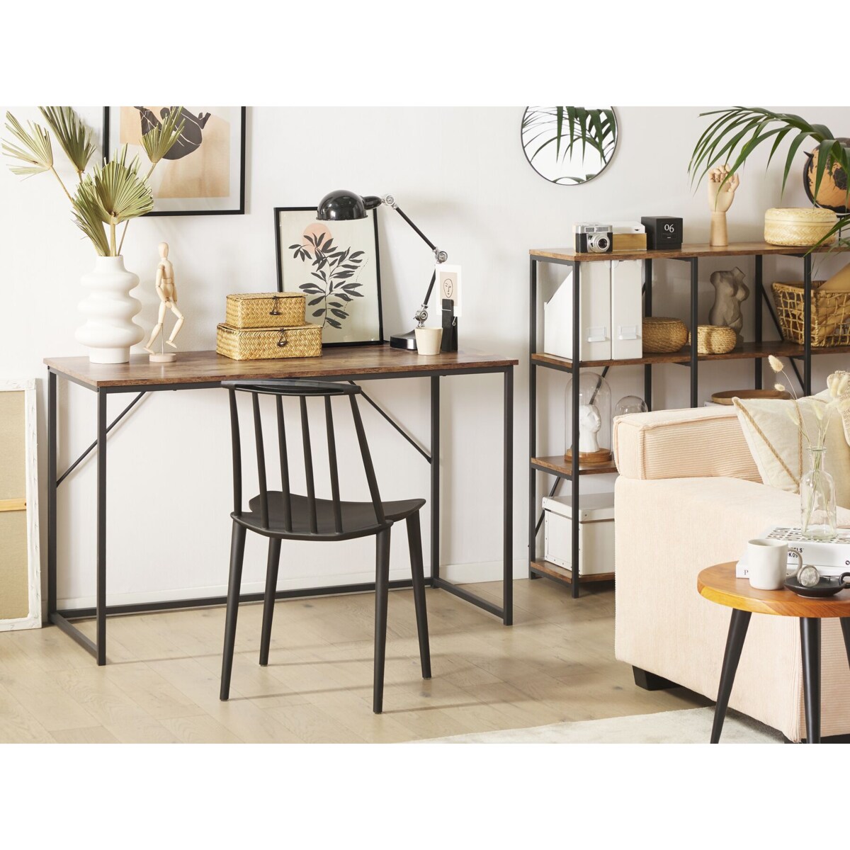 Biurko 120 x 55 cm ciemne drewno PEMBRO