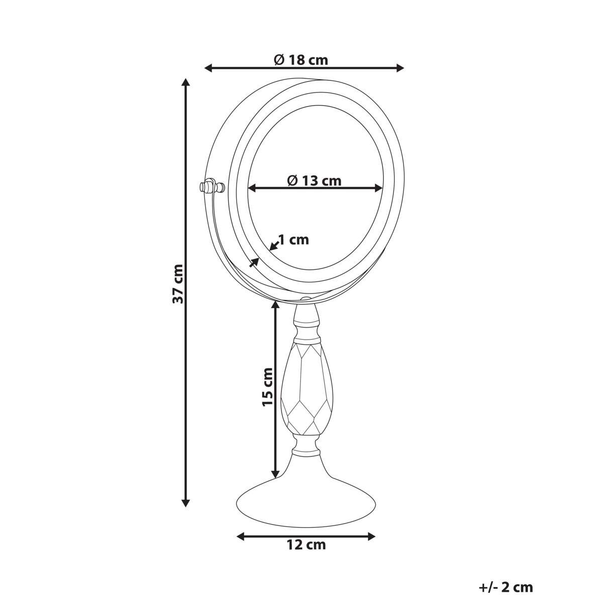 Lusterko kosmetyczne LED ø 18 cm złote MAURY