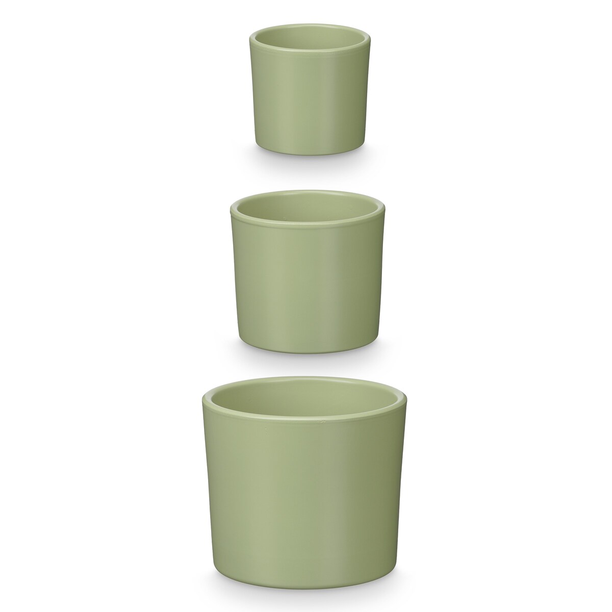 Zestaw 3 doniczek ceramicznych Ø14, 17, 22 cm VASOS miętowe