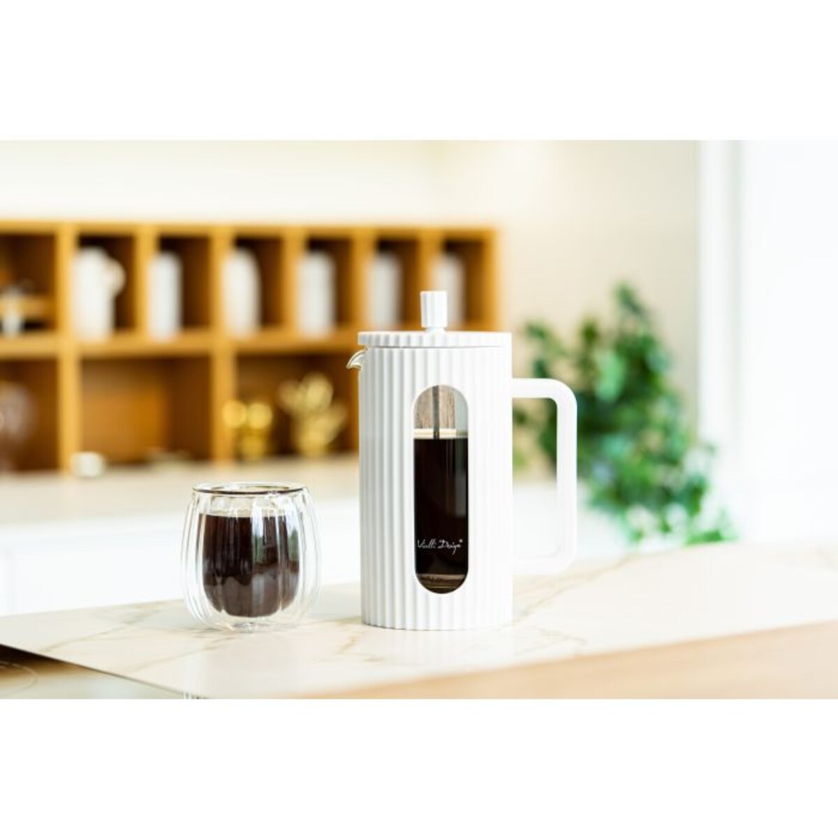 Zaparzacz do kawy i herbaty 1000 ml Livio biały 0718