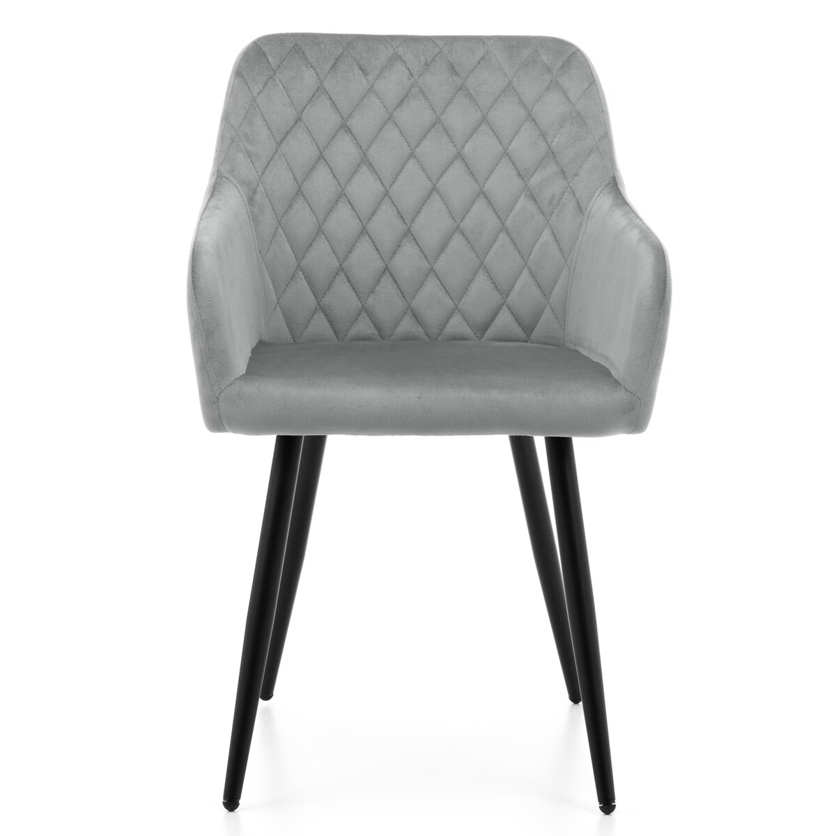 Krzesło tapicerowane TODI welur do salonu jadalni pikowane jasnoszare