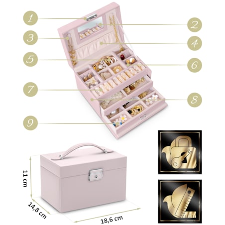 Pudełko szkatułka na biżuterię różowe Massido