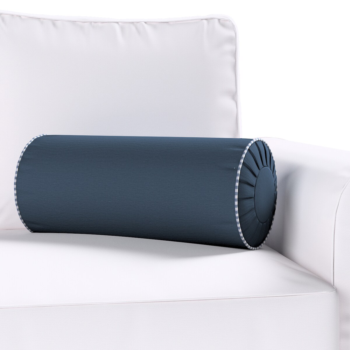Poduszka wałek z zakładkami, granatowy, Ø20 x 50 cm, Quadro
