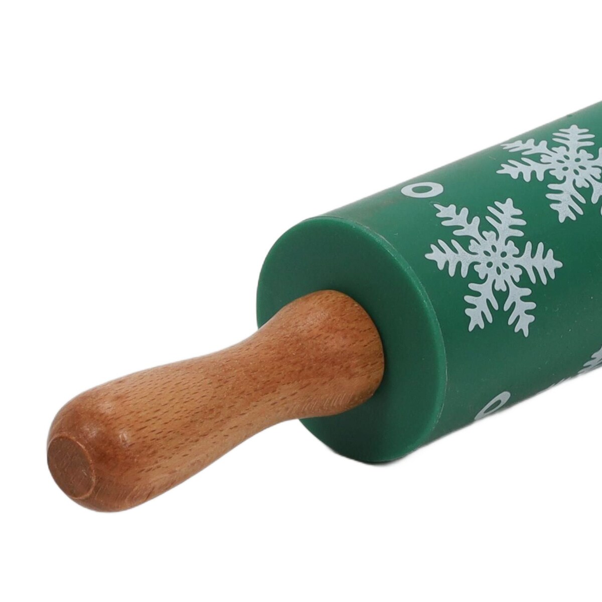 Zestaw do pieczenia dla dzieci TIVOLA, miniwałek z wzorem śnieżyek + 3 foremki