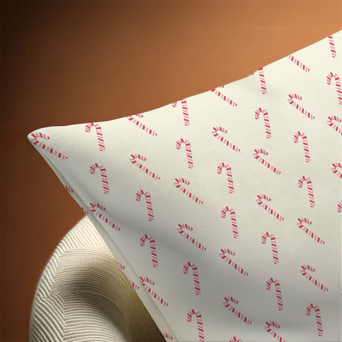 Poduszka świąteczna - Laski cukrowe - beż 40x60 cm