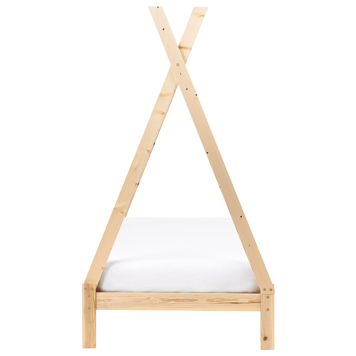 Łóżko dziecięce Tipi Drewno sosnowe DEVAY 90 x 200 cm Jasnobrązowy