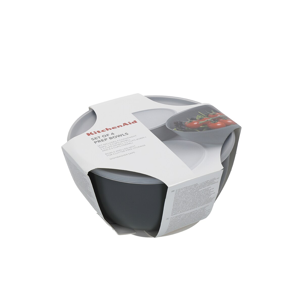 KitchenAid miski kuchenne z pokrywkami 4 szt. Charcoal Grey