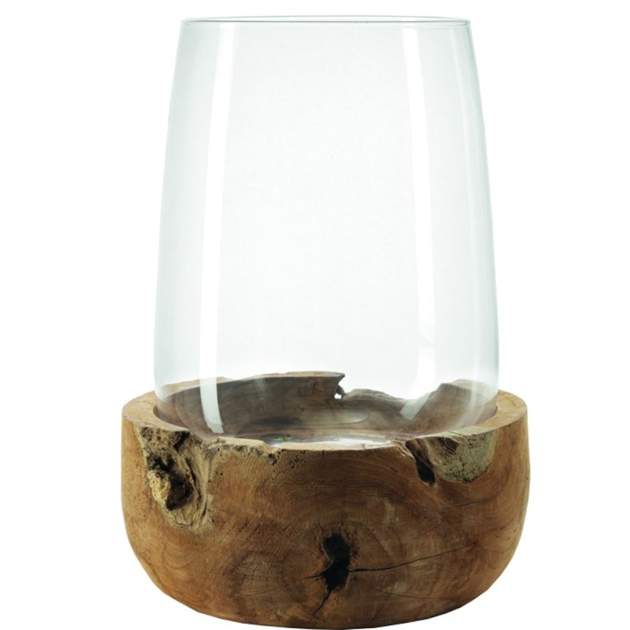 Leonardo - Lampion z tekową podstawą 45 cm Terra