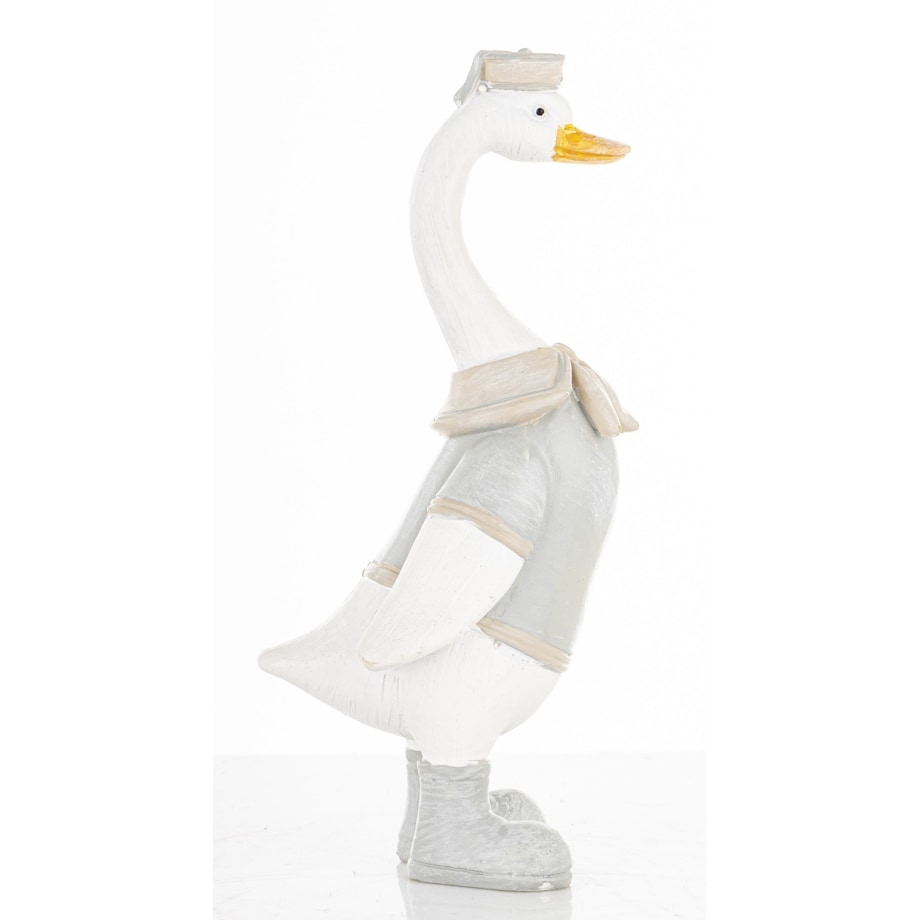 Dekoracja - biała gąska 15x5,5x7 cm GOOSE