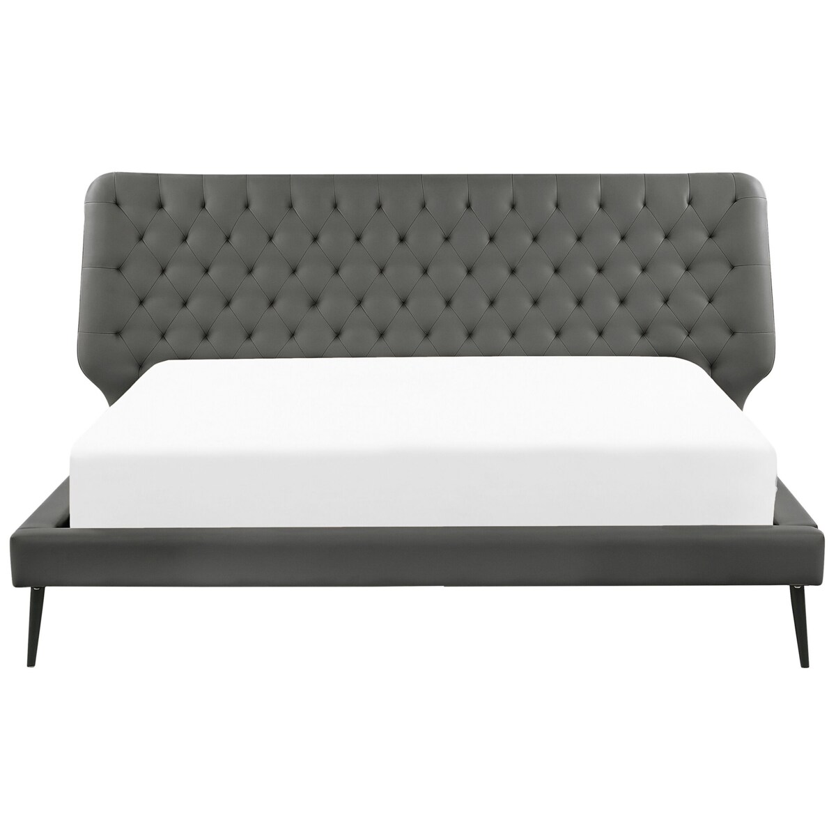 Łóżko ekoskóra 180 x 200 cm szare ESSONNE