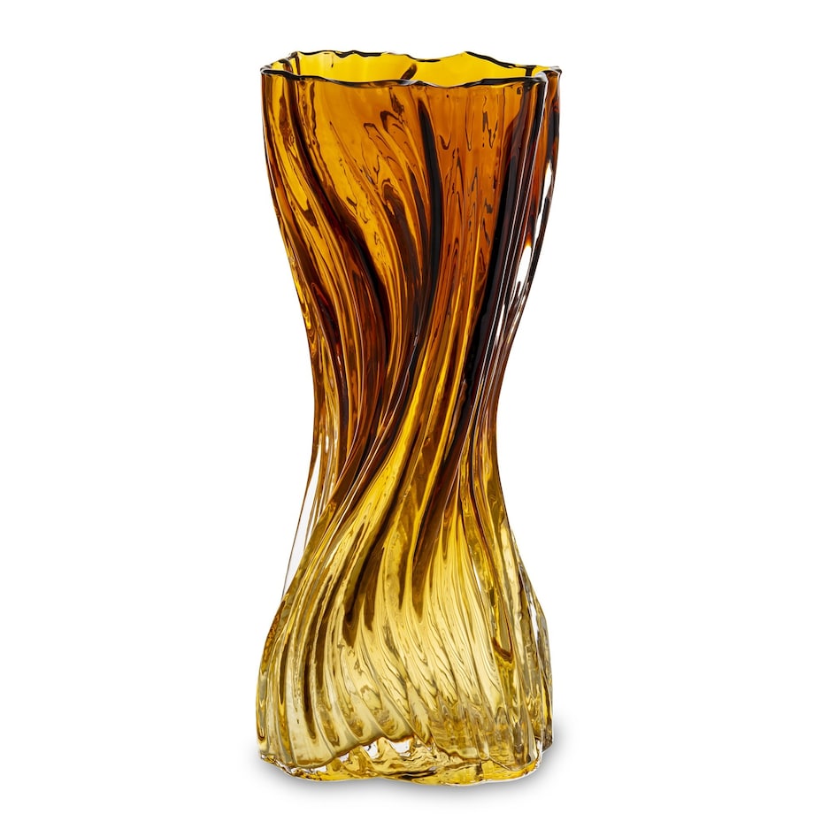 Wazon szklany 30x12,5x15 cm GULDAN brązowy