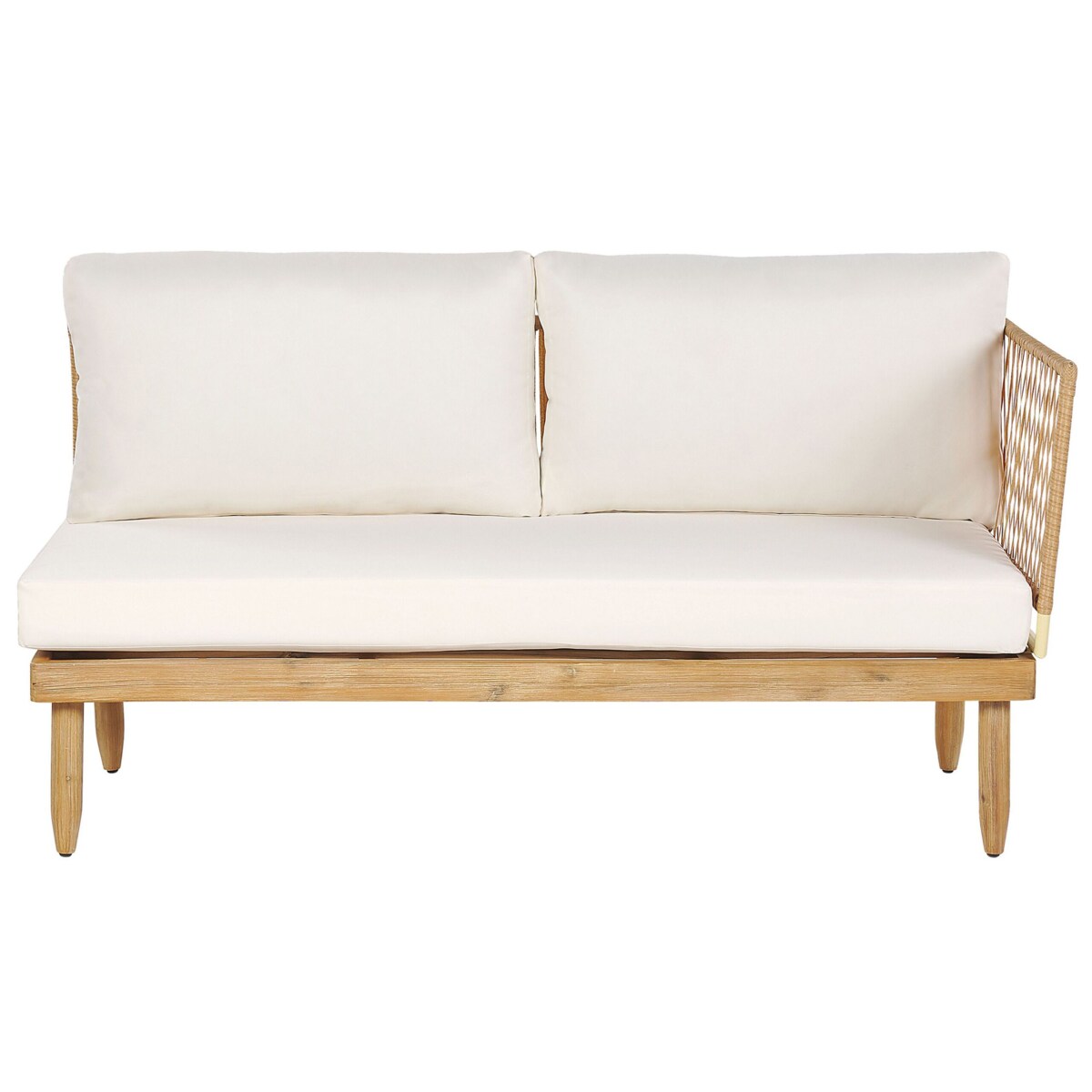 Zestaw ogrodowy drewno akacjowe 4-osobowy prawostronny złamana biel CREMONA