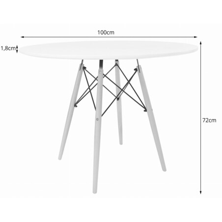 Stół Do Jadalni Kuchni Salonu Biura Todi Okrągły 100 Cm